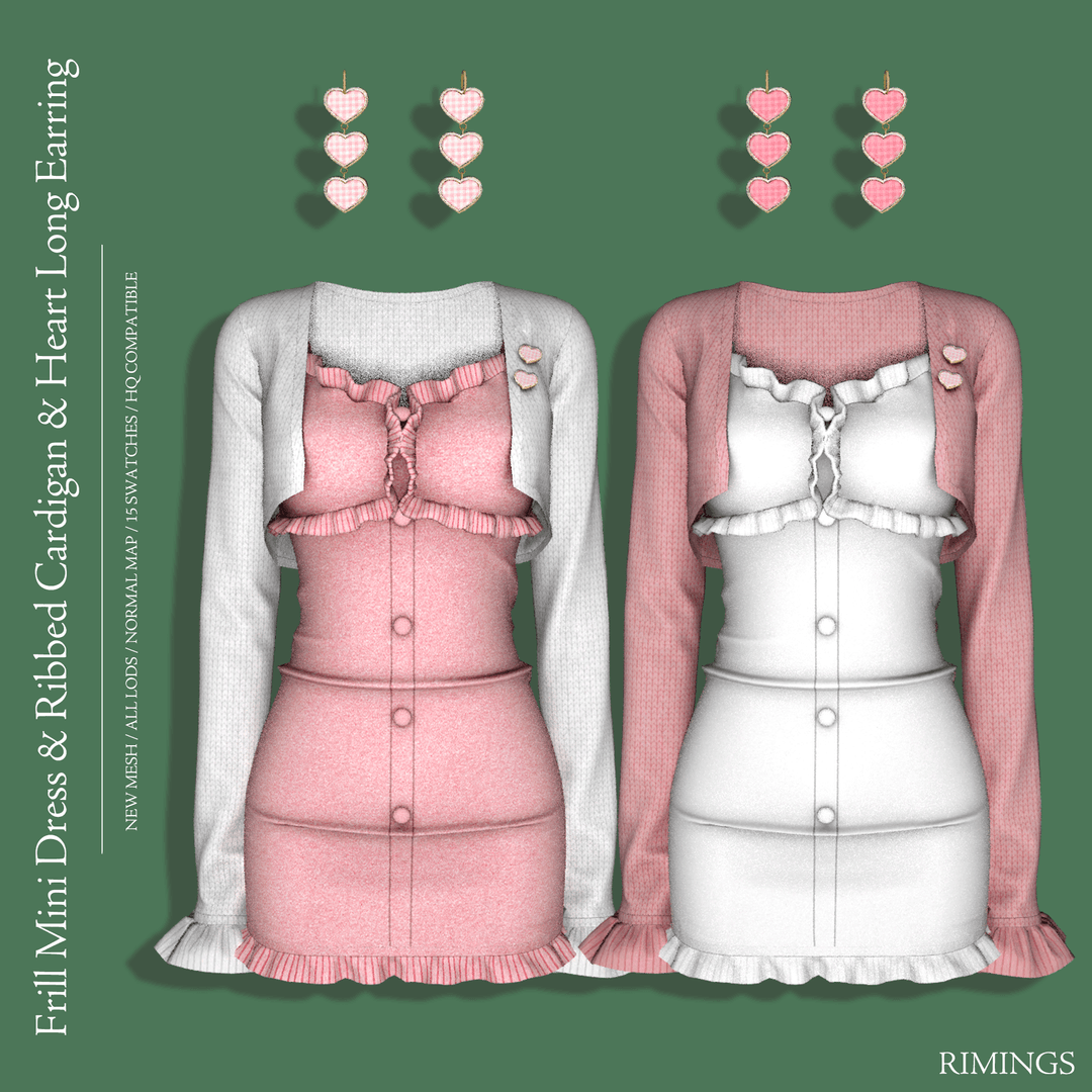 Платье с кардиганом Mini Dress & Cardigan & Earring